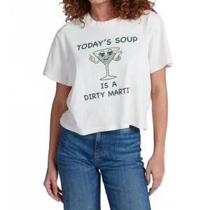 NEW ASKK NY martini soup shrunken boy tee in white and green